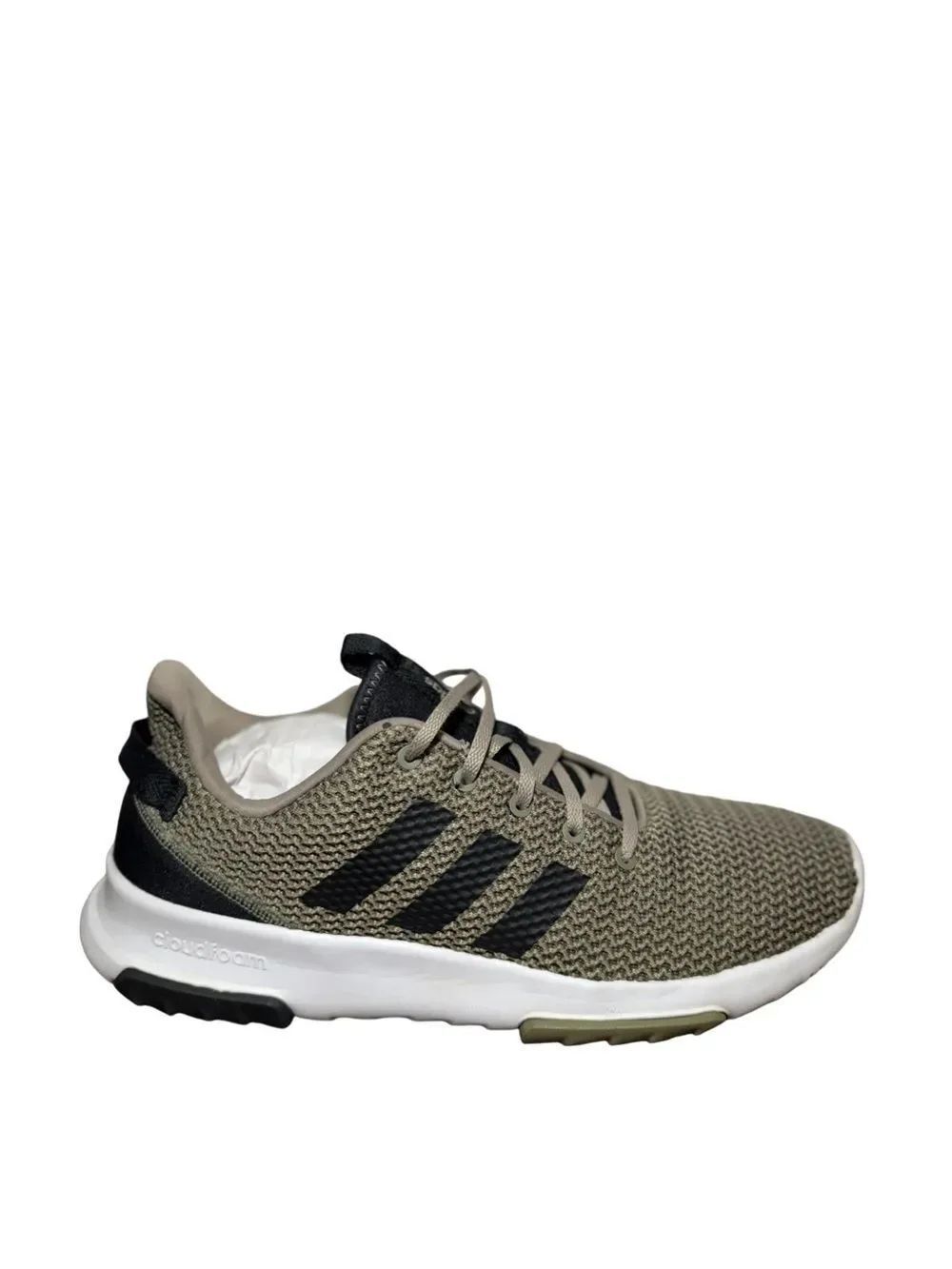 Adidas Cloudfoam Knit Sneaker in Olive Green & Black size 10